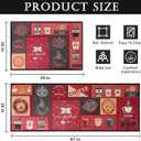 2 Piece Coffee Kitchen Rugs Set,Non Skid Washable Kitchen Mats for Floor,Kitchen Sink Runners Home Decor Essentialss(Coffee)