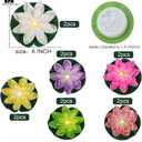 LACGO Waterproof Floating Lotus Light, 12PCS Floating Lily Light Water Activated Artificial Flowers Battery Operated for Wedding Pool Anniversary Garden Decoration(6 Inch, Mix-Color)