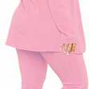 Aro Lora Women's 2 Piece Outfit Casual Solid Open Front Blazer and Pencil Pant Suits Set (Pink, L)