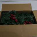 MorTime 9 FT LED Christmas Garland with Pinecones Red Berries Bows Christmas Balls Candies, Multi-Function Christmas Garland with 50 Warm White LED Lights, 180 Branch Tips