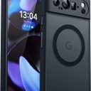 CANSHN Magnetic for Google Pixel 9 Pro Case(6.3 Inch), Upgraded [Full Camera Protection] [Compatible with MagSafe] [Translucent Matte] Shockproof Protective Phone Cover, Black