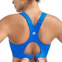 RUNNING GIRL Sports Bras for Women High Support, Adjustable Straps High Impact Racerback Bra with Hook Closure Molded Cup (Blue, XL)
