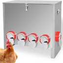 XKV Metal Automatic Chicken Feeder 90LBS with 10 Ports,No Feed Waste,All Seasons Support,Weather-Resistant and Animal-Proof,Suitable for Chicken,Geese,Ducks,Turkeys,Quails