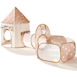 Tiny Land Kids Play Tent with Tunnel, Pop Up Play Tent with Ball Pits for Toddlers, Baby Tent with Carry Bag, Toddler Tents Indoor