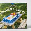 Inflatable Patriotic Ice Serving Bars Inflatable Drink Cooler Buffet Salad Serving Trays Fun Hot Tub Drink Holder Food Floating Cooler Holder for Independence Day BBQ Picnic Pool Party Supplies