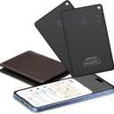 2 Pack Wallet Tracker Card [Apple MFi Certified] Air Tracker Tag (iOS only), IP68 0.06in Rechargeable Smart Card Work with Apple Find My, Keys Finder and Item Locator for Passport, Bags, Laptop, Black