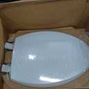 Plastic Round Toilet Seat with Cover, White, Made in USA