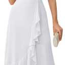 BeryLove Formal Dresses for Women 2025 Wedding Guest with Slit Cocktail Elegant Lace Long Prom Dress (Large, White)