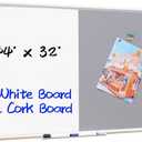 DEVELOP Cork & Magnetic Dry Erase Combo Board, 44 x 32 Inch, Wall Mounted Whiteboard/Grey Felt Bulletin Combination Board with Marker Tray, Pins, Eraser, Markers & Magnets