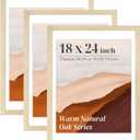 3 Pack 18x24 Frame 18 x 24 Poster Frame Natural Light Oak Solid Wood
