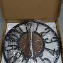 Maxstar Round Wall Clock for Living Room Decor Battery Operated Non Ticking Silent Vintage Black Metal Wood Clocks for Home Living Room Garden Farmhouse Office Kitchen Decoration -13 inch (Black-arabic Numerals)