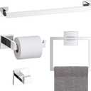 TURS 4-Piece Bathroom Hardware Set Chrome Towel Bar Set 23.6inch Bath Towel Holder Sets SUS 304 Stainless Steel Wall Mounted Towel Rack Sets for Bathroom.