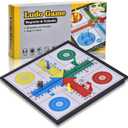 Quadpro Magnetic Ludo Board Game Set with Folding Board Classic Travel Games for Kids and Adults - 9.84 Inches