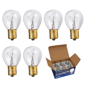 6-Pack Lava Lamp Bulbs 25 Watt, S11 E17 Intermediate Base Replacement - Compatible with 14.5-Inch/20-Ounce Lava Lamps, Glitter Lamps Dimmable - Warm White - Long Life