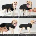 HEYWEAN Dog Winter Coat - Waterproof Windproof Reflective Vest for Medium & Large Breeds Adjustable Warm FleeceLined Jacket with Magic Tape & D-Ring for Leash Cold Weather Apparel (Black, XXX-Large)