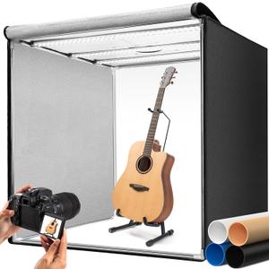 DUCLUS Light Box Photography 3939 inch, 210 LED Large Photo Light Box with 3 Stepless Dimming Light Panels & 4 Matte PP Backdrops, Professional Photo Background Shooting Tent for Product Photography