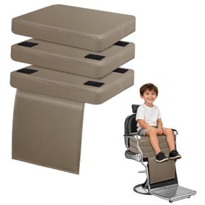 Barber Booster Seat for Kids, 18 x 13 x 7 in 3-Layer Adjustable Children Salon Booster Seat for Hair Cutting with 45D High-Density Sponge, Leather Styling Chair Booster Cushion for Salon, Dinner Table