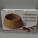 28in Christmas Tree Collar - Woven Hyacinth Tree Collars for Artificial Trees - Rattan Rustic Farmhouse Basket for Tree Base Cover with Cord Cut-Out for 6ft 7.5ft Tree (Natural)