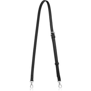 Allzedream Leather Purse Strap Replacement Crossbody Handbag Long Adjustable (Black, Silver Hardware)