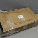 10Ft String Light Poles 4 Pack,Light Poles for Outside Lights,Outdoor with Fence Brackets Hanging Lights,Metal Stand Deck Patio Backyard