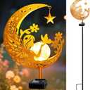 ZNYCYE Solar Lights Outdoor Decorative Moon Angel Solar Stake Lights Pathway Lights, Birthday Gifts for Women mom Grandma,Fairy Garden Decor Waterproof for Walkway, Yard, Lawn, Patio (Warm White)