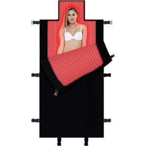 2025 New 73''x 33'' Dual Wave LED Beads 660nm & 850nm Red Light Therapy Mat Full Body Used to Relieve Pain Health Personal Care (Black)