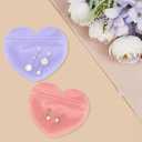 100 PCS Heart-Shaped Jewelry Bags - Clear Resealable Packaging Bags for Earring Jewelry, Small Trinkets, Party Favors (Pink Purple)