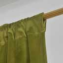 Olive Green Velvet Curtains 84 inches - Lime Thermal Insulated Window Drapes for Living Room, Back Tab Luxury Home Decor Curtains for Bedroom Sliding Door, W52 x L84, 2 Panels
