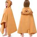Joiedomi Hooded Towel for Kids Soft 100% Cotton Bath Beach Towel 30" x 50" for Kids 310 Years Toddler Pool Poncho with Hood Absorbent Swim Wrap for Boys Girls Brown Dog