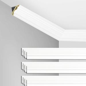 Ceiling Crown Molding Trim,12 Pack High Impact Polystyrene Decorative Molding, 48 Feet Total, Easy DIY Installation (48x2.2in,White)