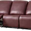 vctops 8 Pieces Waterproof Faux PU Leather Recliner Sofa Covers Stretch Soft 3 Seats Couch Cover Anti-Slip Sofa Slipcover Furniture Protector with Elastic Bottom for Kids Pet(Wine Red,3 Seat)