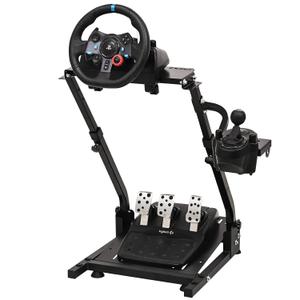 CXRCY Racing Wheel Stand Height Adjustable & Foldable Steering Wheel Stand Compatible with Logitech G920 G29 G27 G25 Gaming Cockpit (Wheel and Pedals Not Included) (Black)