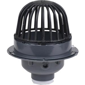 Oatey 78042 PVC Roof Drain with Cast Iron Dome and Dam Collar, 2-Inch