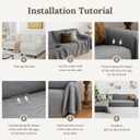 HOMERILLA Sectional Couch Covers 2 Pieces L Shaped Sofa Cover for Sectional Couch L Shape Washable Blanket Furniture Protector for Pets Dogs (Dark Grey, X-Large)