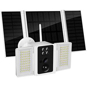 TWINSLUXES Solar Powered Floodlight Camera,1080P Security Camera Sensor Light,20000mAh Batteries,2-Way Audio,4000 lm,IP67 Solar Motion Lights 270° Wide Angle 2.4GHzI Cloud Storage Tuya&SD Storage.