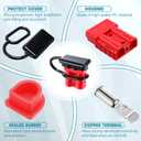 16 Pcs 50A Battery Quick Connect/Disconnect Plug Kit, Compatible with 6-12AWG Battery Cables, 12-36V Universal Connector for Car, Winch, Trailer