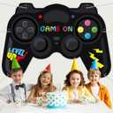 Large Video Game Shaped Backdrop Game on Photography Backdrop Gaming Party Decoration Gaming Photo Prop Level up Background for Kids Birthday Video Gamer Level Up Theme Party Decoration 70.9inch