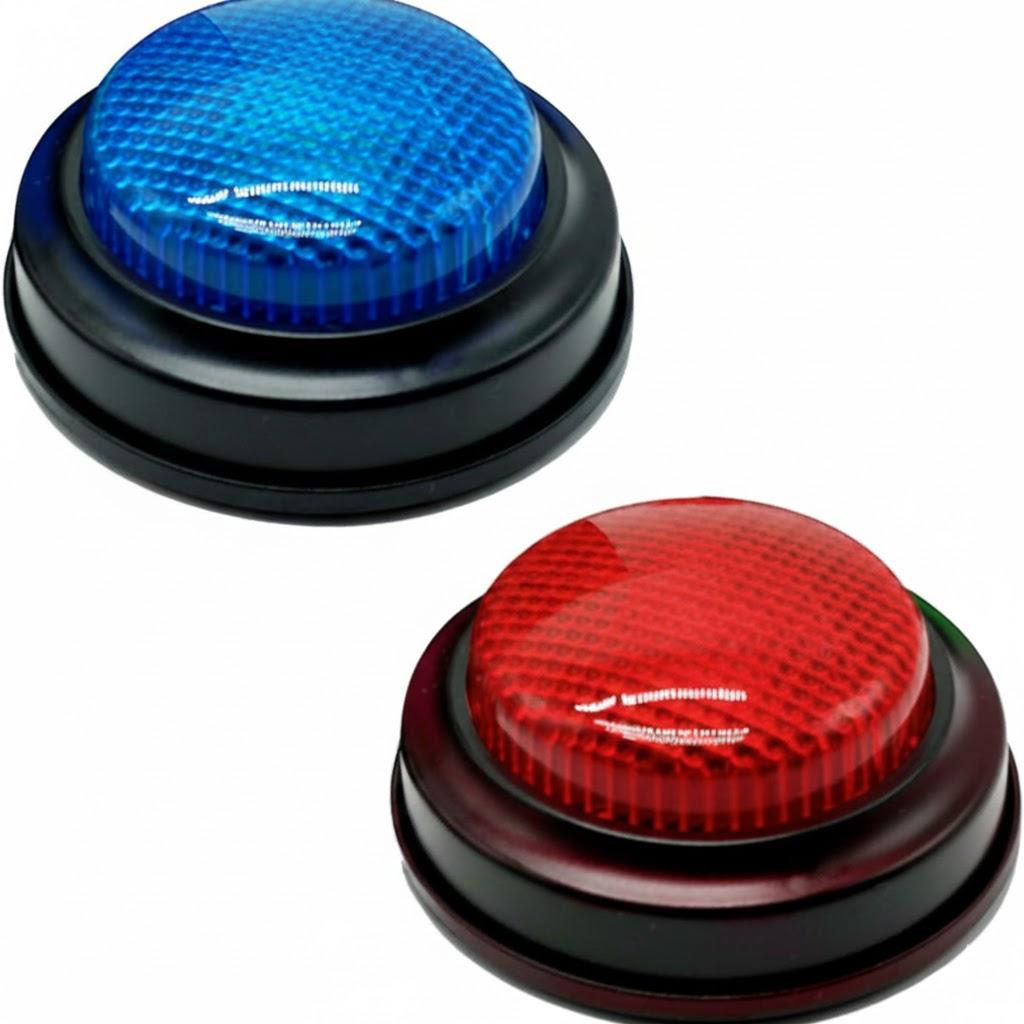 Gelabur 2-Pack Buzzers for Trivia Games, Answer Buzzers for Classroom, Family Feud Jeopardy Buzzer, Game Buzzers with Lights and Sound for Classroom, Game Show Buzzer Buttons