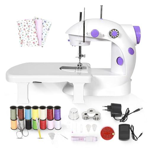EASYBERG Mini Sewing Machine for Beginners, Dual Speed Easy Automatic Sewing Machine with Expansion Table and Sewing Tool, Suitable for Family and Travel