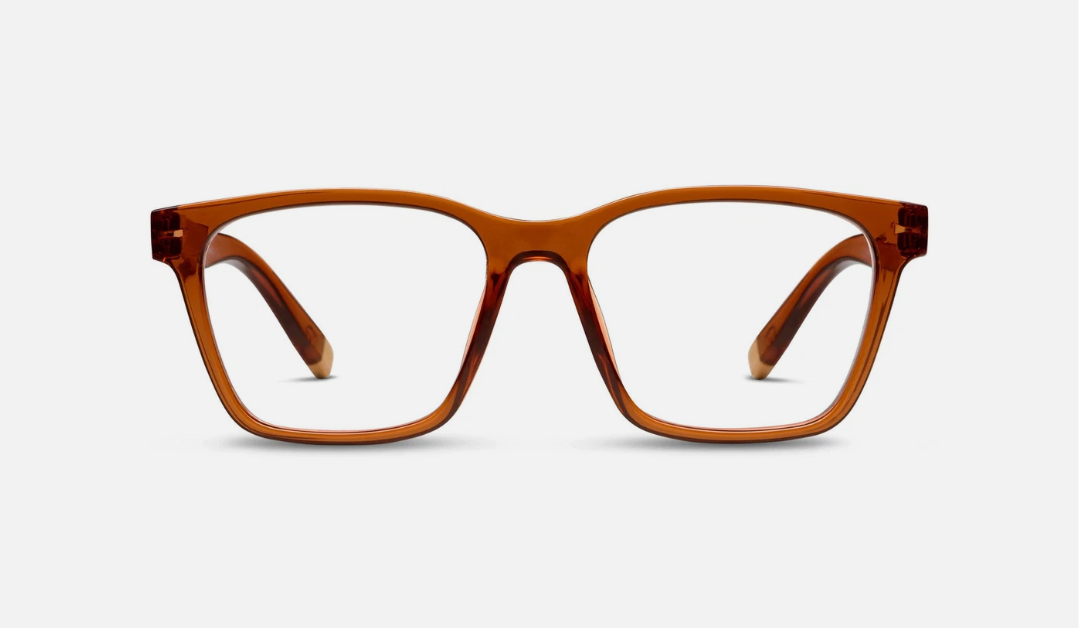 Men's Wilder Square Reading Glasses, Brown, +2.00