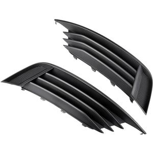 Compatible with Audi A3 S3 2013-2017 Set of Front Lower Bumper Foglight Fog Lamp Grille Cover Black