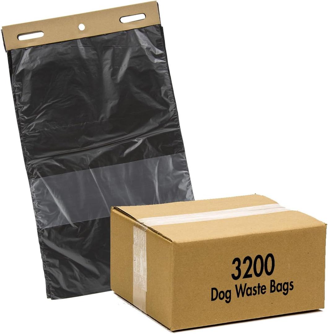Zero Waste USA 3,200 Commercial ONEpul dog waste header bags - 30% larger than standard rolls - (32 headers of 100 bags = 3,200 bags) (Opaque black)
