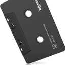 Arsvita Car Audio Bluetooth Wireless Cassette Receiver, Tape Player Bluetooth 5.0 Cassette Aux Adapter, Black
