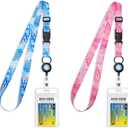 MNGARISTA Retractable Cruise Lanyard for Ship Cards, Waterproof Lanyards for Cruise Ship Cards with ID Holder, 2 Pack, Seaweed