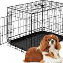 DUMOS 30 Inch Dog Crate, Foldable Puppy Small Medium Dog Cage Pet Kennel