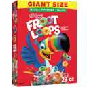 Kellogg's Froot Loops Breakfast Cereal, Good Source of Fiber, 15g Whole Grains, Giant Size, 23 oz (EXP 03/10/27)