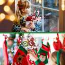 Jutom 6 Pcs Candy Cane Ornaments - Red, Green, White Stripes - Christmas Tree Decorations