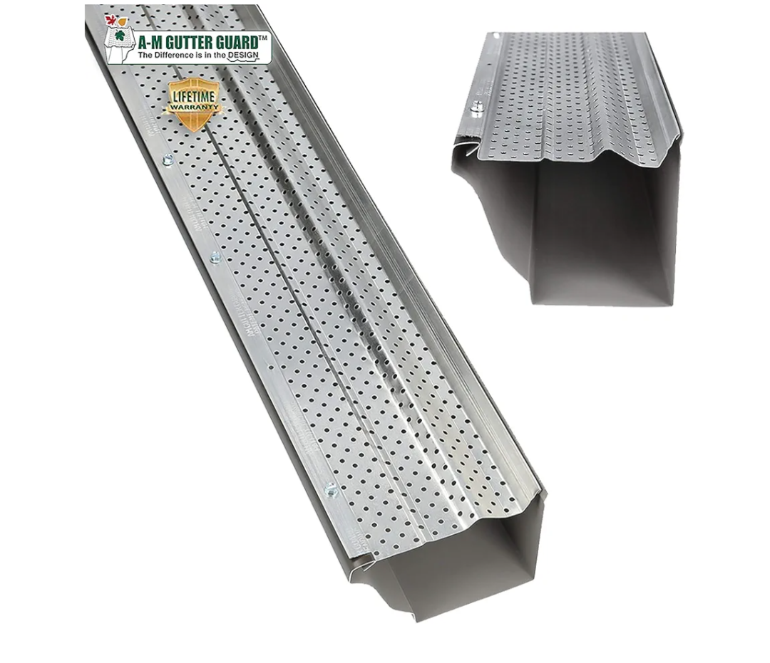 A-M Gutter Guard - Heavy Duty Lifetime Quality Aluminum Leaf & Debris Protection for 5-inch and 6-inch (5 Inch-200 Feet, Mill Finish) - Made in The USA