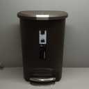 simplehuman 50 Liter / 13 Gallon Semi-Round Kitchen Step Trash Can with Secure Slide Lock, Mocha Plastic