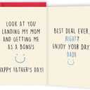 4 x OJsensai Comfort Stepdad Fathers Day Card, Father's Day Gift from Step Daughter Son, Father's Day Gift for Best Stepfather, Bonus Dad Fathers Day Card